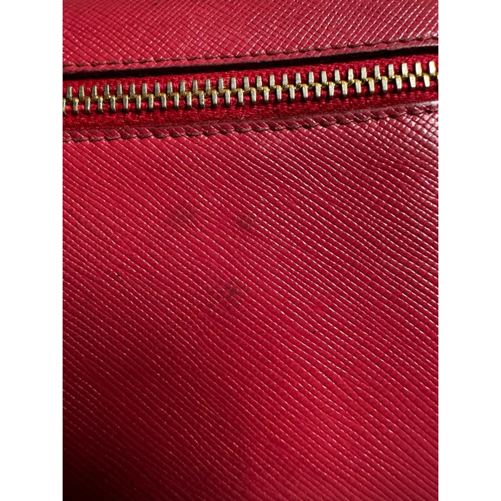 Prada Red Leather Long Flap Wallet